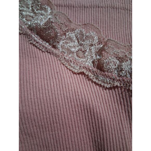 Y2K Cato Womens sz Medium Lace Romantic Grunge Coquette Dainty Ribbed Tank Top - Picture 14 of 14
